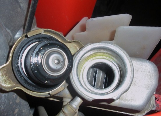 bad radiator cap overflow