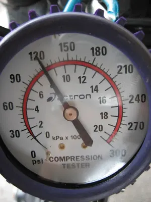 testing low compression on dirt bike 120 psi