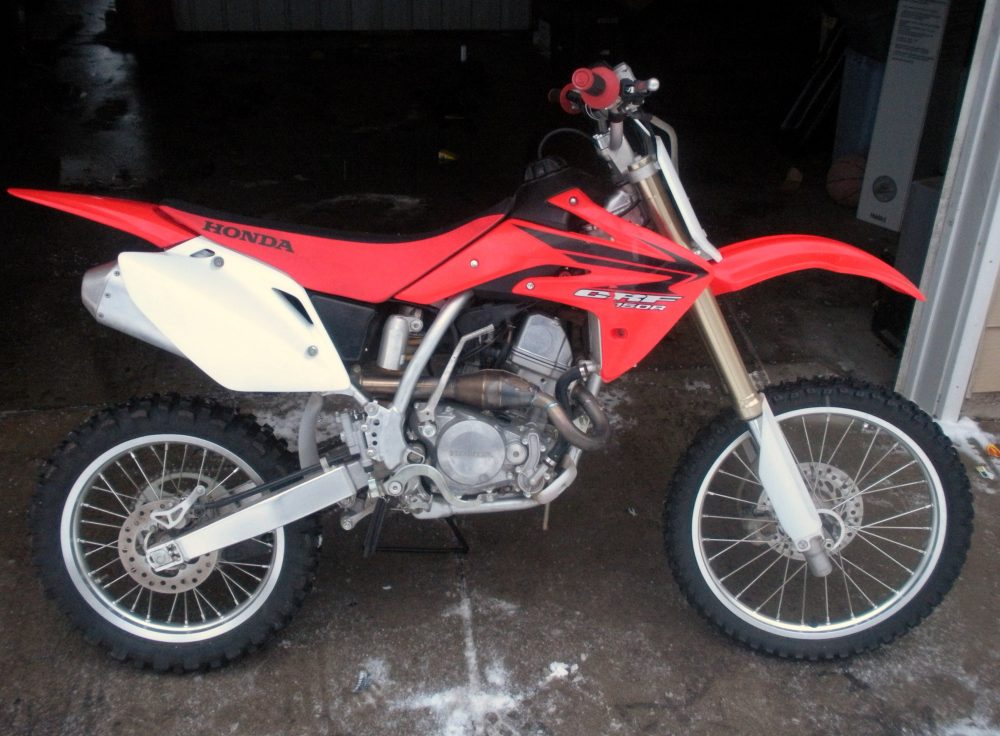 CRF150R with an aftermarket head pipe