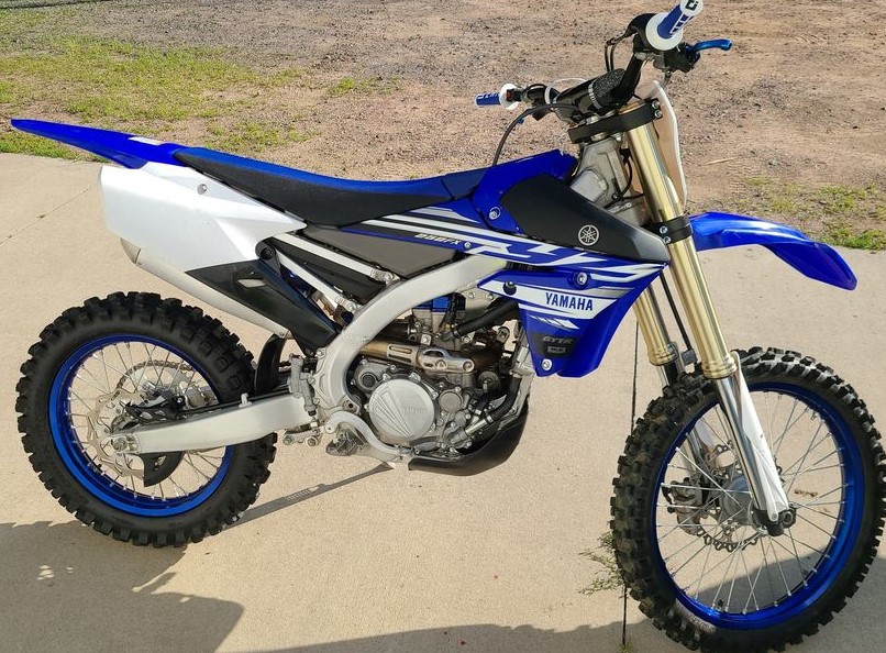 A clean stock 2019 Yamaha YZ250FX ready to ride