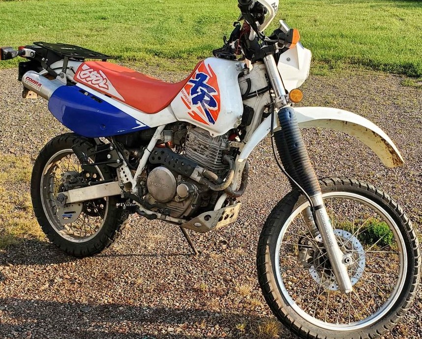 1994 Honda XR650L dual sport motorcycle with road legal tires