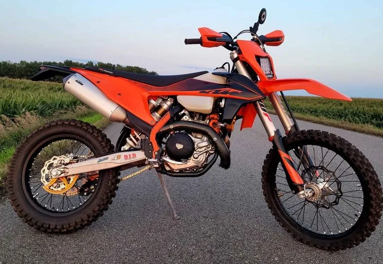 2020 KTM 500 EXC-F street legal dirt bike with LED headlight for dual sport riding on and off-road