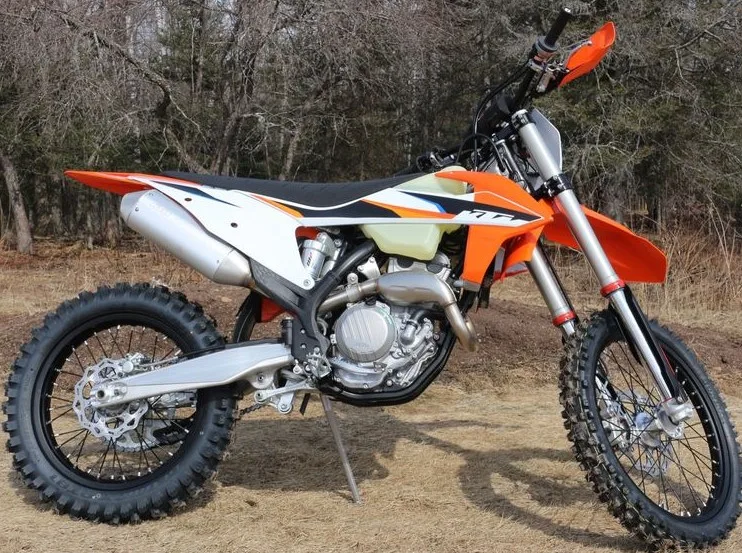 A stock 2021 KTM 250 XCF 4 stroke cross country enduro bike