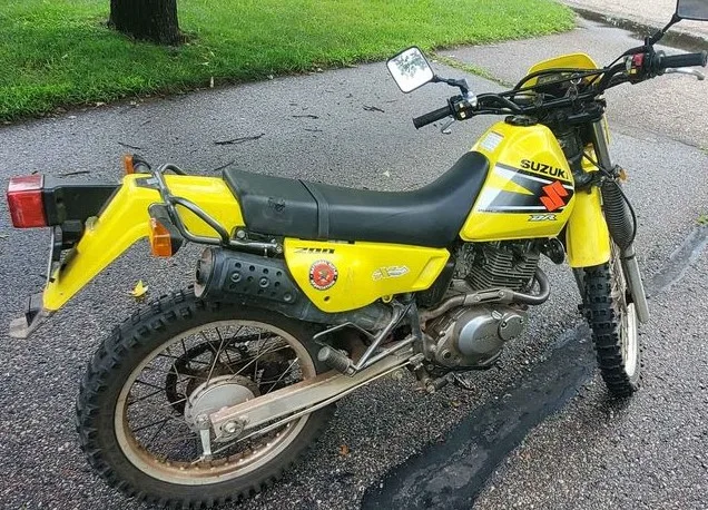 2007 Suzuki DR200 with yellow tank and plastics