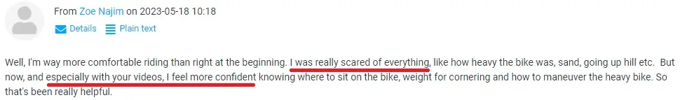 Zoe Najim Email Testimonial Testimonials