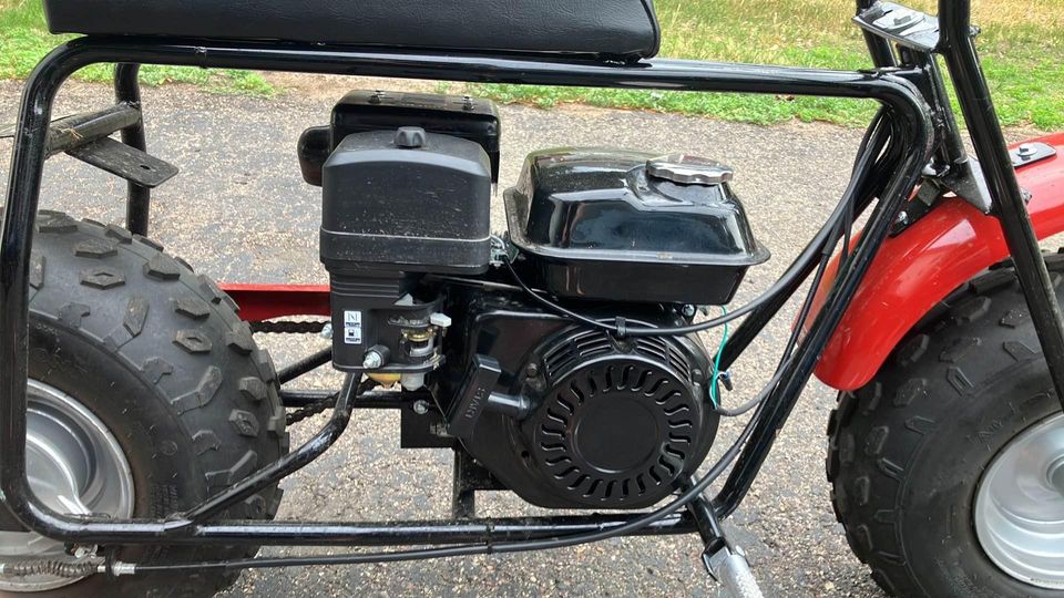 A simple gas engine in a Coleman mini bike frame