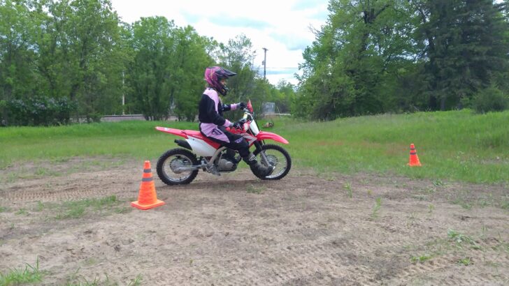Amber CRF125F Cornering 2 Copy Beginner Dirt Bike Coaching In MN (Private Lessons)
